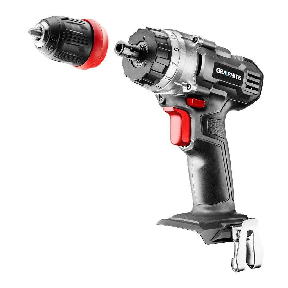 Akkus fúró csavarozó ENERGY+ 18V, 10mm gyorstokmány, levehető fúrótokmány, akku nélkül