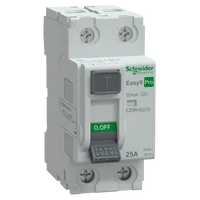 SCHNEIDER EASY9 PRO Áram-védőkapcsoló, FI-RELÉ osztály, 2P, 25A, 30mA EZ9R49240