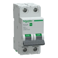 SCHNEIDER EASY9 PRO Kismegszakító,autómata 2P, B, 20A 6kA IP20 EZ9F27220