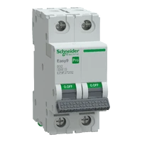 SCHNEIDER EASY9 PRO Kismegszakító,autómata 2P, B, 32A 6kA IP20 EZ9F27232