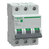 SCHNEIDER EASY9 PRO Kismegszakító,autómata 3P, B, 63A 6kA IP20 EZ9F27363