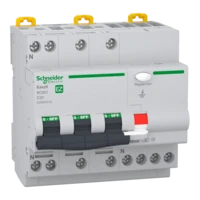 SCHNEIDER EASY9 PRO Áramvédős kismegszakító,autómata osztály, 3P-N, C, 20A, 30mA EZ9D55720