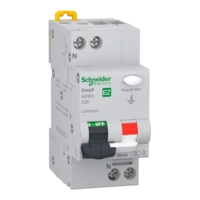 SCHNEIDER EASY9 PRO Áramvédős kismegszakító,autómata osztály, 1P-N, C, 20A, 30mA EZ9D55620