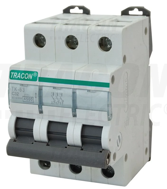 Tracon MB kismegszakító ,autómata- 4,5 kA 32A, 4,5 kA 3P B MB-3B-32
