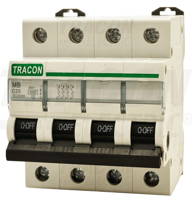 Tracon MB kismegszakító ,autómata- 4,5 kA 32A, 4,5 kA 4P C MB-4C-32