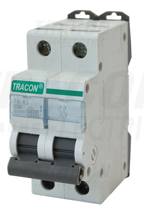 Tracon MB kismegszakító,autómata - 4,5 kA 20A, 4,5 kA 2P B MB-2B-20