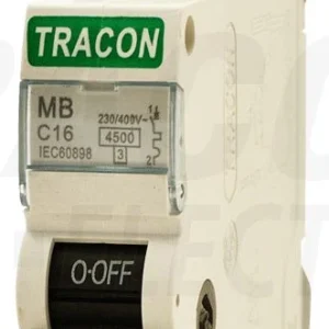 Tracon MB kismegszakító,autómata - 4,5 kA 63A, 4,5 kA 1P C MB-1C-63