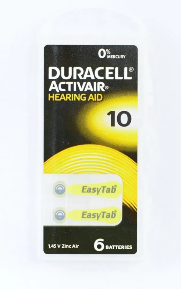 Hallóelemek Duracell PR10, 6 db/szett