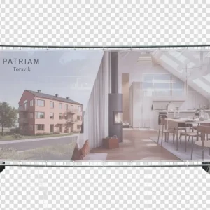 Építési kerítésre való molinó – hálós PVC – 3.5 × 2.0 m – egyedi nyomtatással