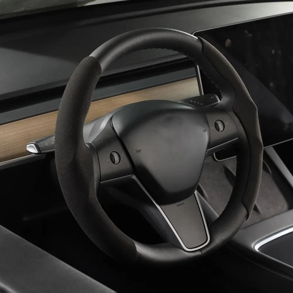 Model 3/Y Alcantara kormánykerék sapkák burkolata számára Tesla