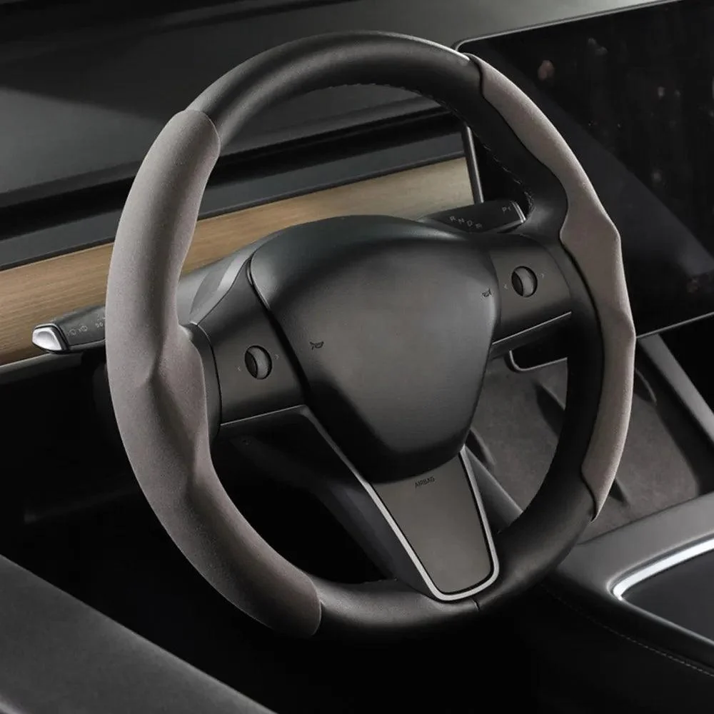 Model 3/Y Alcantara kormánykerék sapkák burkolata számára Tesla