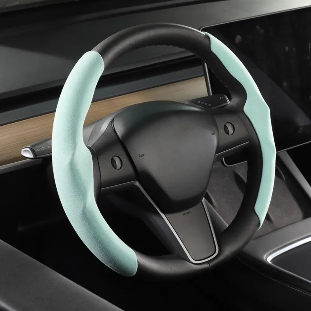 Model 3/Y Alcantara kormánykerék sapkák burkolata számára Tesla