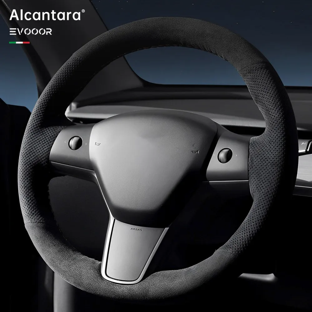 Model 3/Y Alcantara kézi varrással ellátott kormánykerék burkolat Tesla
