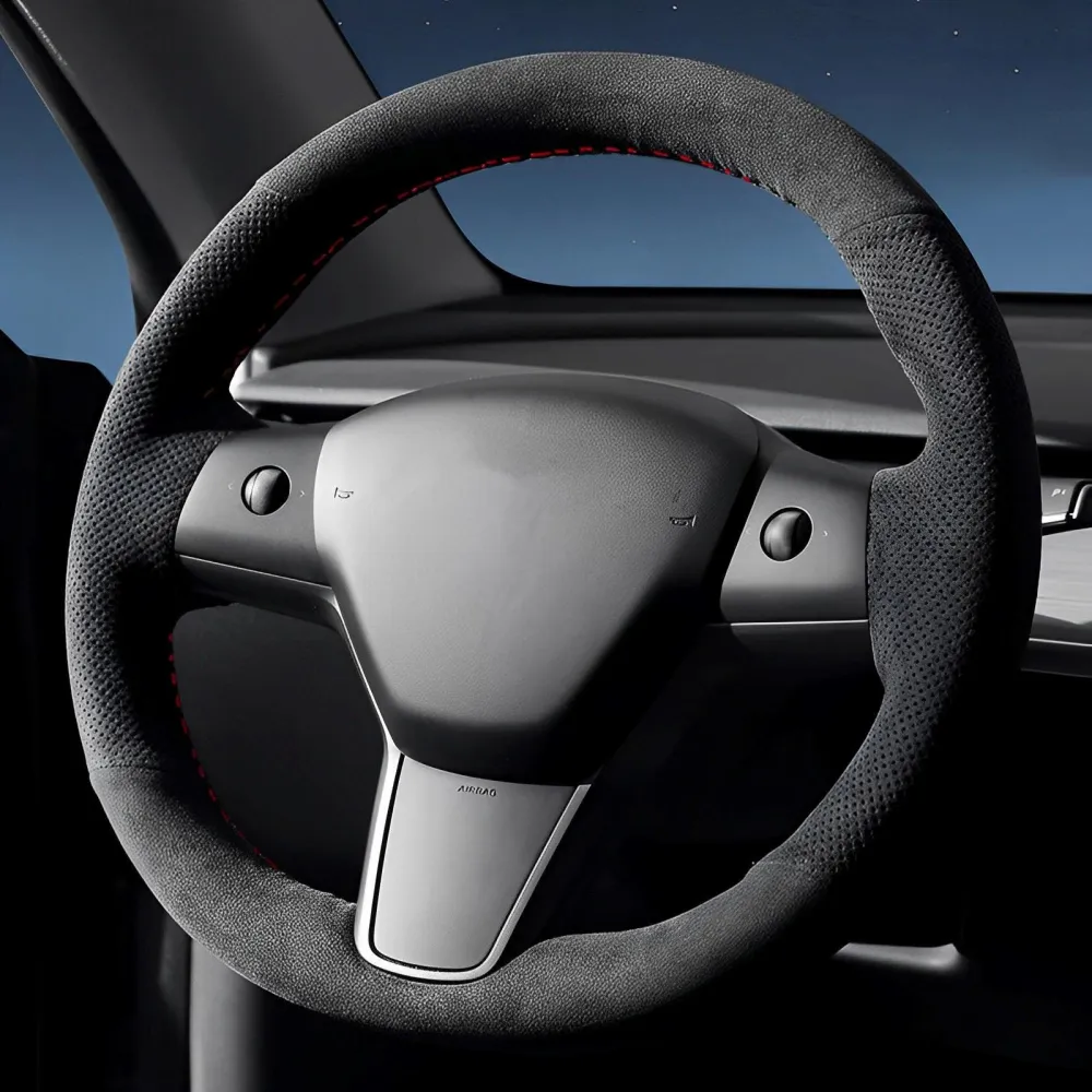 Model 3/Y Alcantara kézi varrással ellátott kormánykerék burkolat Tesla