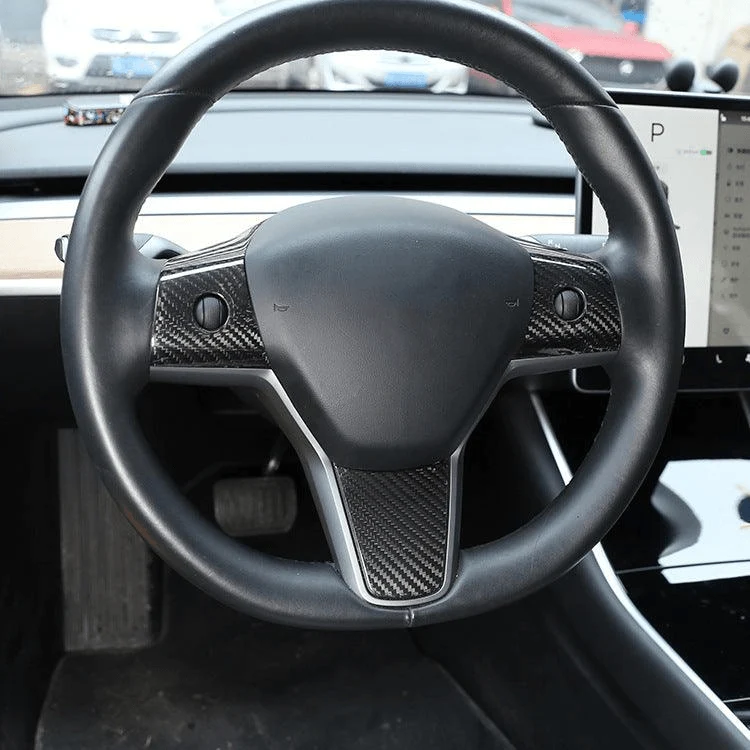 Model 3/Y [Real Carbon Fiber] Kormánykerék burkolat ehhez Tesla(2017-2023)
