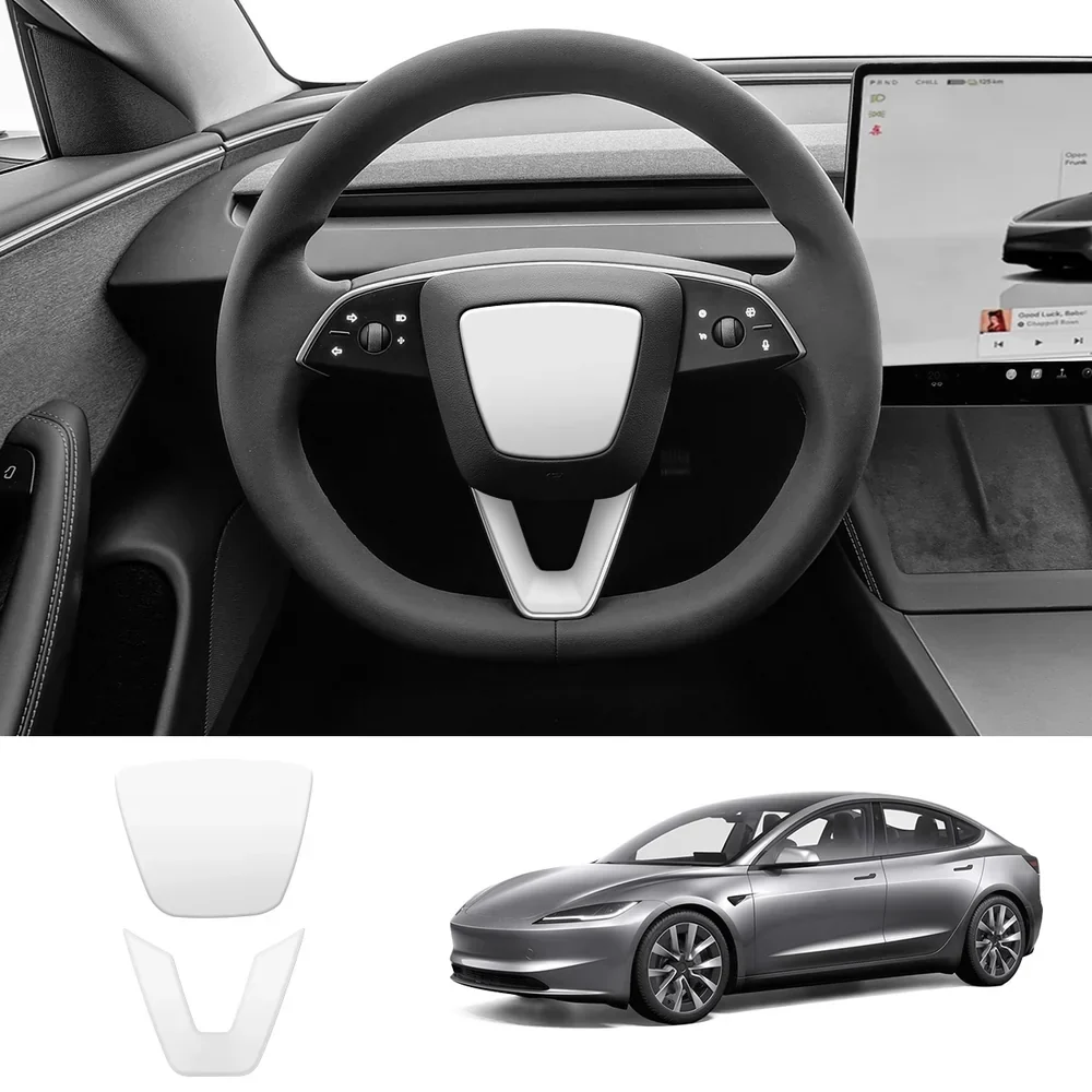 Prémium ABS kormánykerék középrész és V-alakú díszléc bővítőkészlet ... Tesla Model Y és Model 3 - Dobd fel autód belső st...