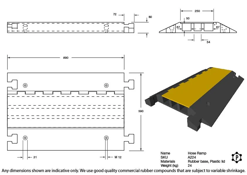 Hose & Cable Ramp – 3 Channel