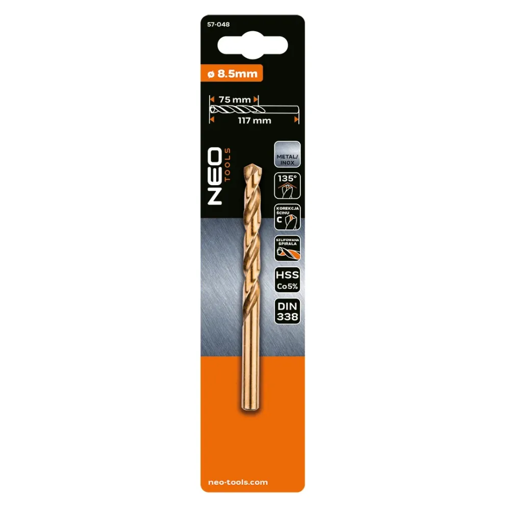 Csigafúró HSS-Cobalt 5% 8.5mm