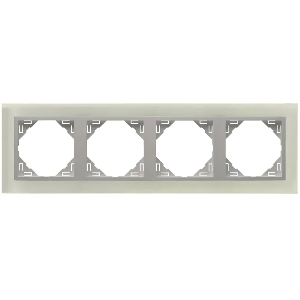90940_TCA Crystal Négyes keret, kristály/alumínium