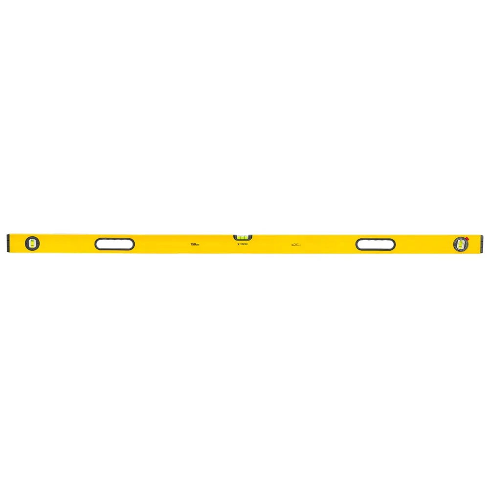 Vízmérték 150cm, 3 libella, 2 markolat, aluminium, ±0.5mm/m, min. rendelés: 3db