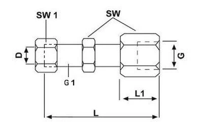 Falátvezető M 6x1 - D 6 MM M 6x1