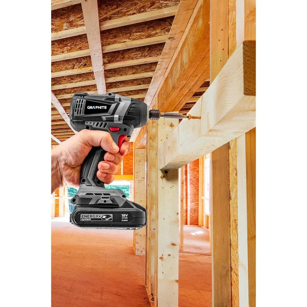 Akkus szénkefementes ütvecsavarozó 1/4" (hatszög) ENERGY+, 18V, 200Nm, akku nélkül