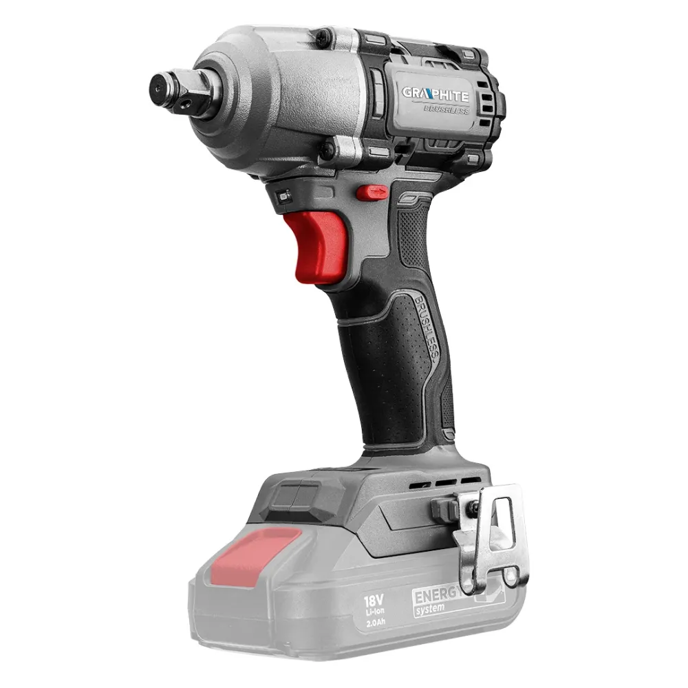 Akkus szénkefementes ütvecsavarozó 1/2" (négyszög) ENERGY+, 18V, 450Nm, akku nélkül