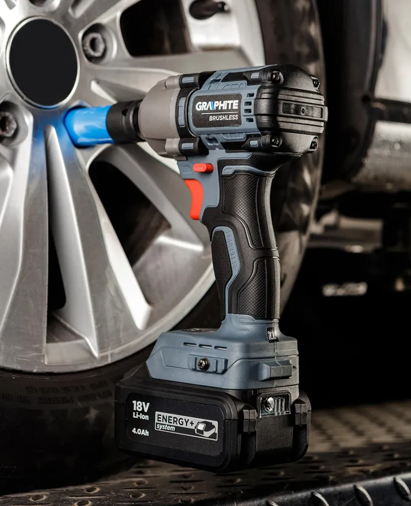 Akkus szénkefementes ütvecsavarozó 1/2" (négyszög) ENERGY+, 18V, 450Nm, akku nélkül