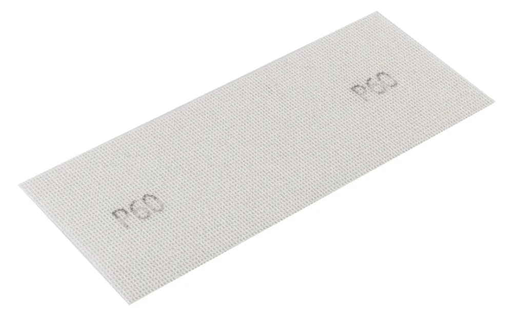 Csiszolóháló fehér 115x280mm, fa, fém, műanyag, űveg, gipszkarton csiszoláshoz, P60, min. rendelés: 3db