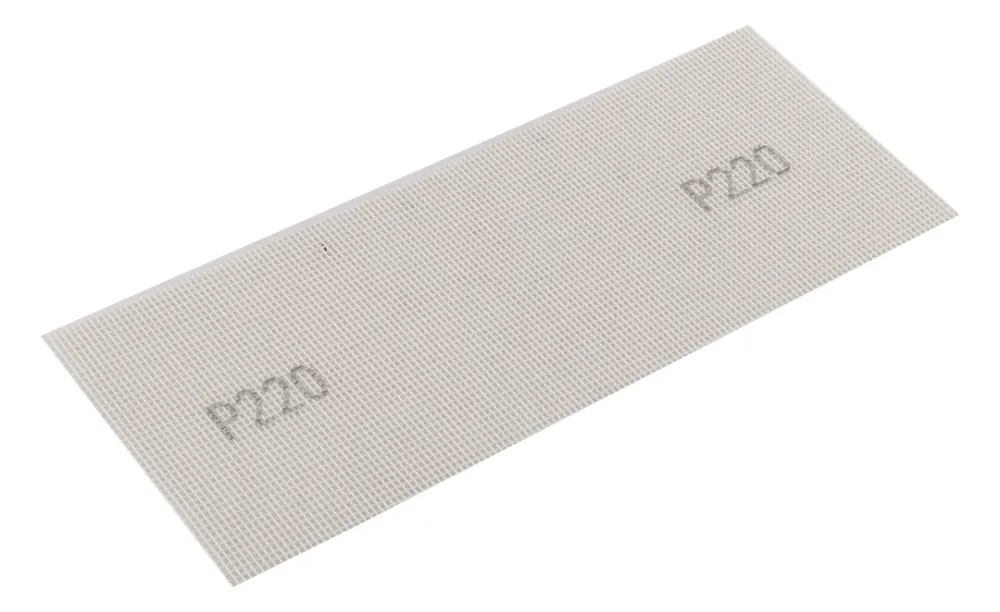 Csiszolóháló fehér 115x280mm, fa, fém, műanyag, űveg, gipszkarton csiszoláshoz, P220, min. rendelés: 3db