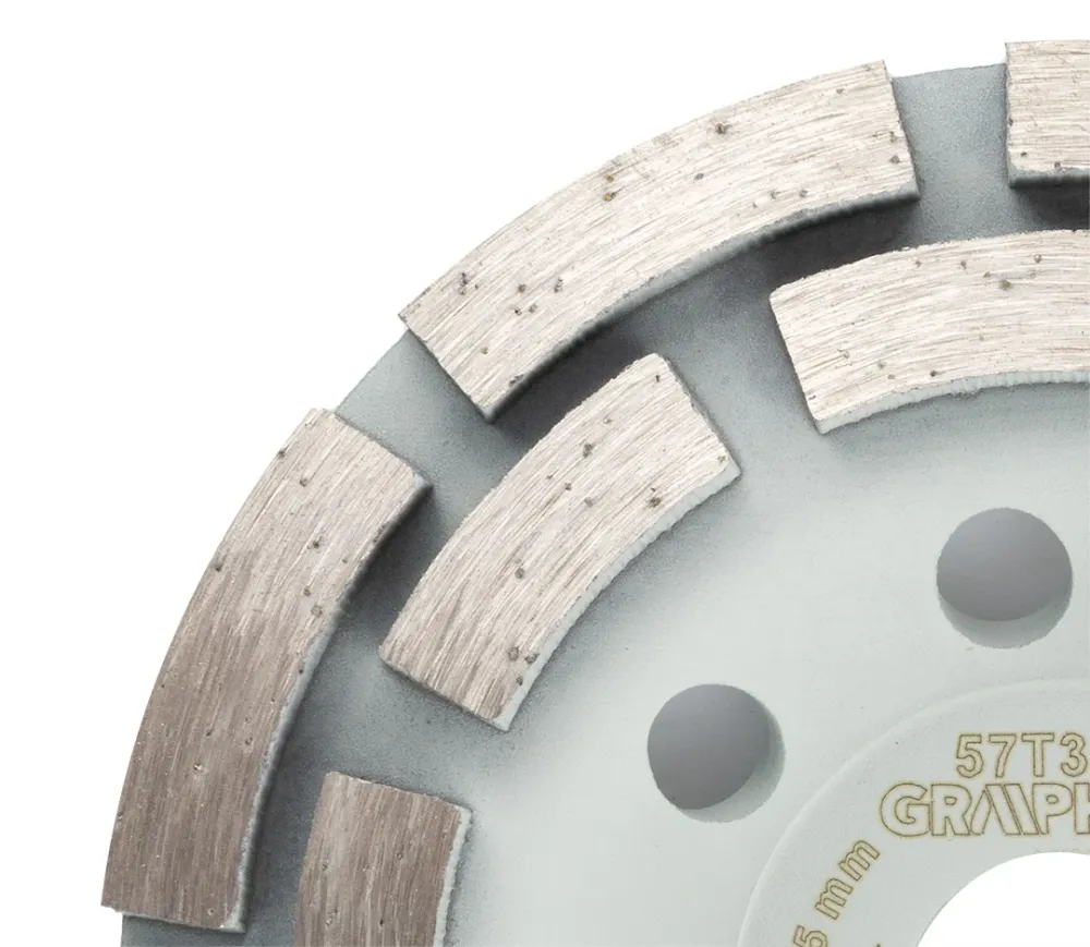 Gyémánt csiszolókorong 125x22.2mm, szegmenses, 2 soros, száraz