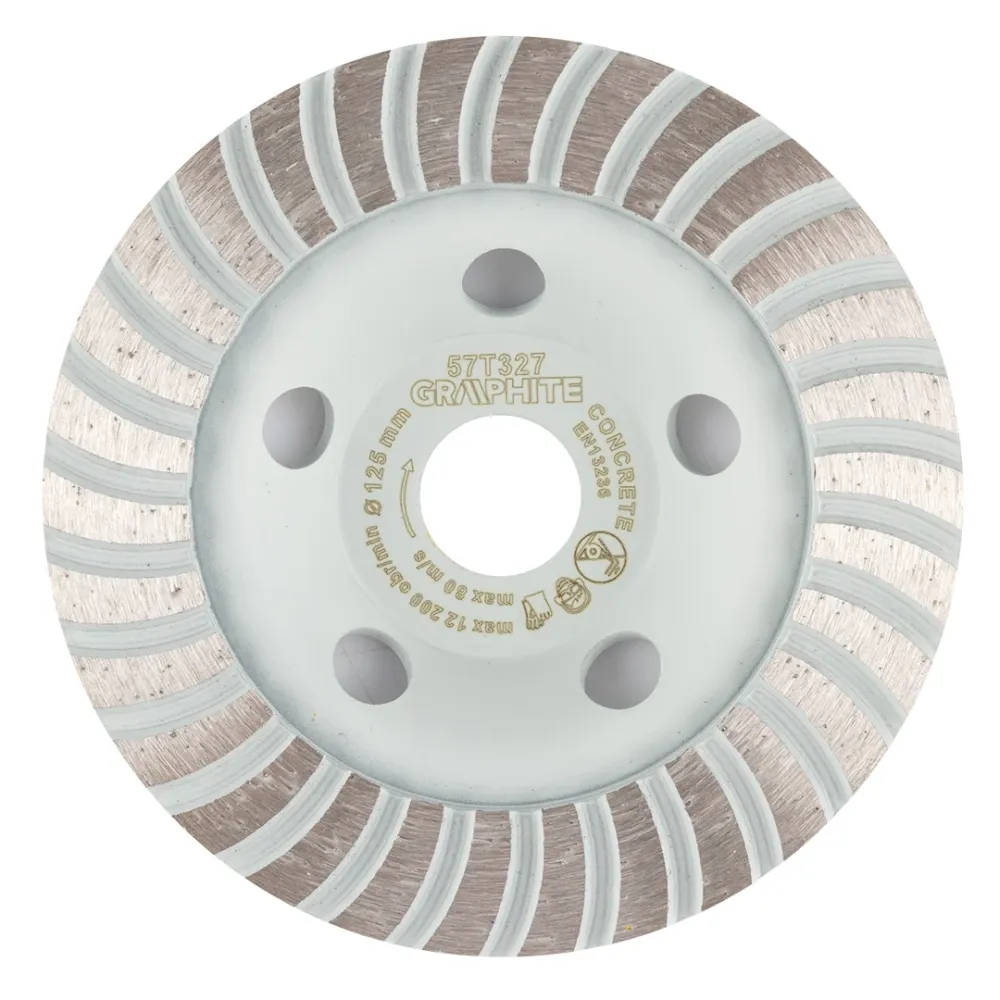 Gyémánt csiszolókorong 125x22.2mm, turbo, száraz