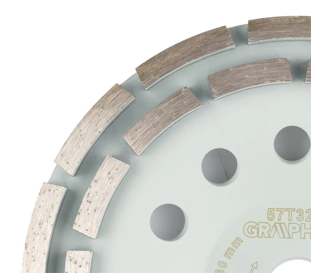 Gyémánt csiszolókorong 180x22.2mm, szegmenses, 2 soros, száraz