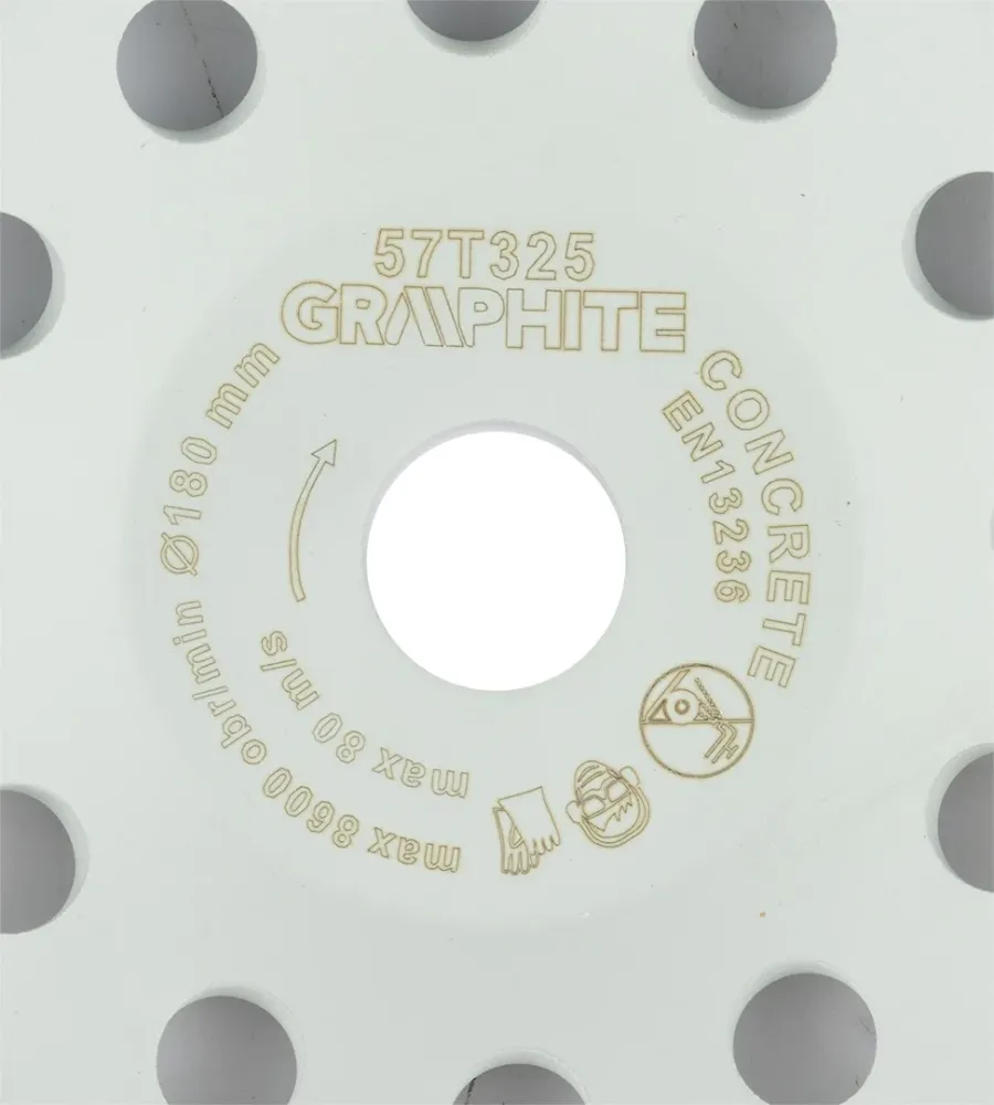 Gyémánt csiszolókorong 180x22.2mm, szegmenses, 2 soros, száraz