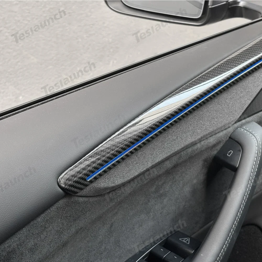 Fényes szénszálas ajtópanel-védők Tesla Model Y Juniper 2025+ (4 darabos készlet)