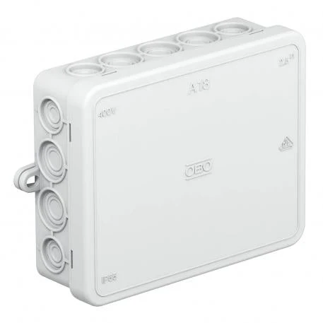 Obo falonkívüli kötődoboz szürke müanyag A18 125x100x38 IP55 2000410