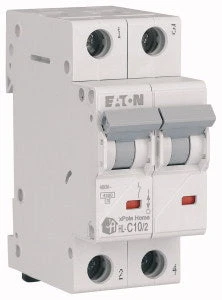 Eaton Home kismegszakító,autómata 4,5kA, 2P, 10A, C jelleggörbe 194769