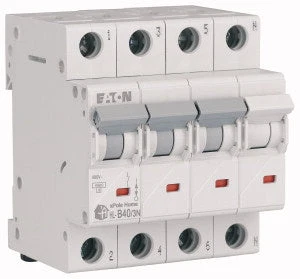Eaton Home kismegszakító,autómata 4,5kA, 3P+N, 40A, B jelleggörbe 194805