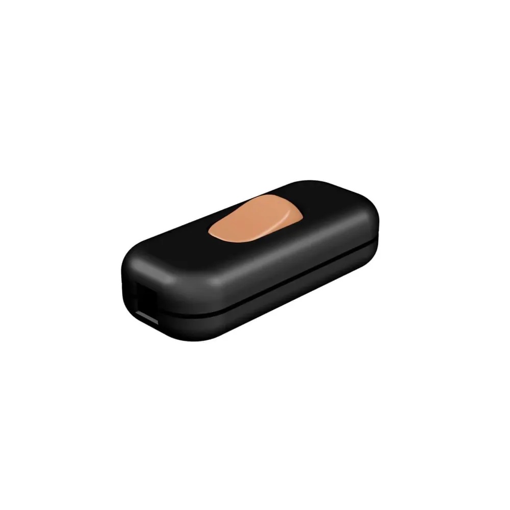 Egyáramú megszakító Creative Switch fekete kapcsolóval és réz gombbal