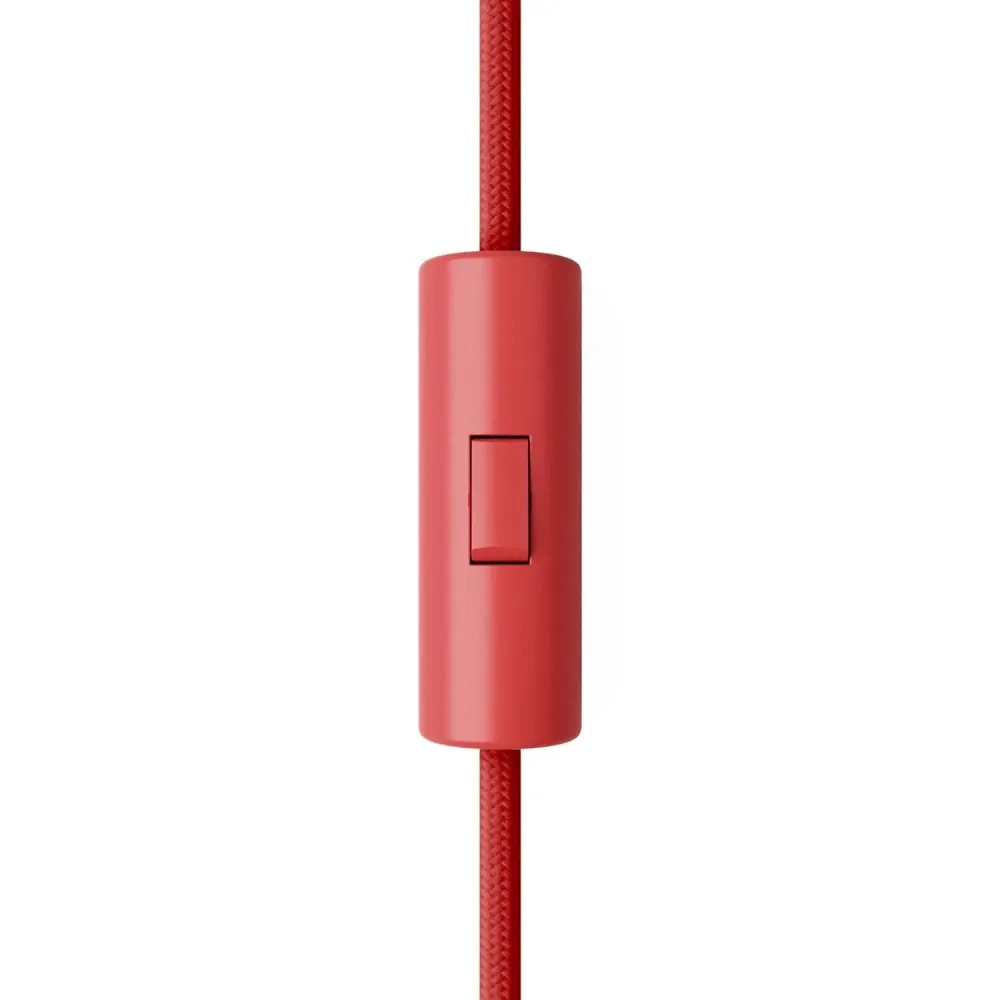 Hengeres kialakítású, egyáramkörös billenő kapcsoló földelő csatlakozóval – Piros