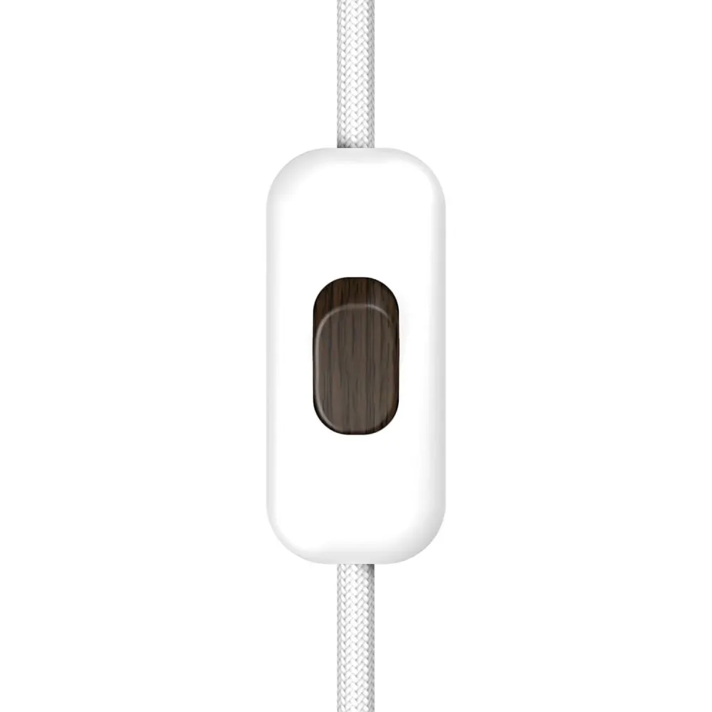 Kapcsoló unipoláris Creative Switch fehér és gomb Effetto Wengé