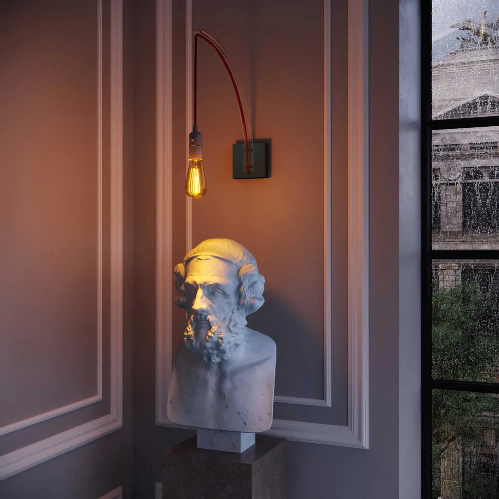Négyzet alakú tartó Archet(To) fa lámpához - Fekete