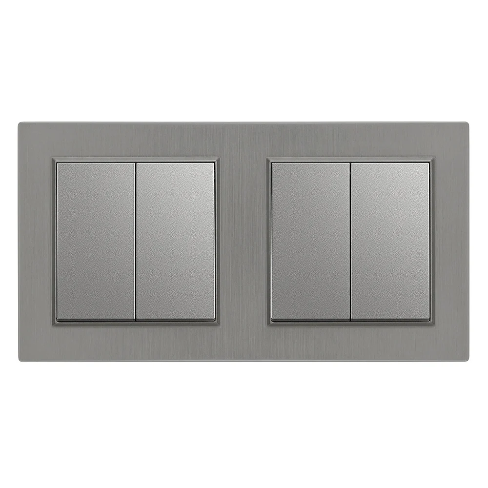 Nova kettős csillárkapcsoló 10A 250V 105 szürke kerettel