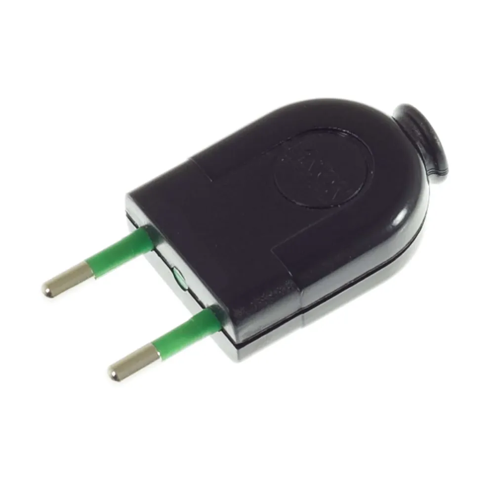 2 pólusú villásdugó 10A (kicsi) – IMQ – Made Italy – Fekete