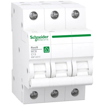 Schneider RESI9 kismegszakító,autómata, 3P, C, 13A 4,5kA R9F14313