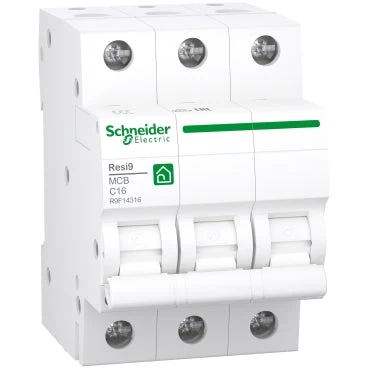Schneider RESI9 kismegszakító,autómata, 3P, C, 16A R9F14316 4,5kA R9F14316