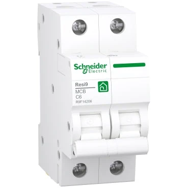 Schneider RESI9 kismegszakító,autómata, 2P, C, 6A 4,5kA R9F14206