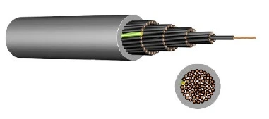 Szürke számozott vezérlőkábel PVC köpennyel YSLCY-JZ 7x1,5mm2 Sodrott Réz 300/500V 100m tekercs esetén m/ár aktuális árért...