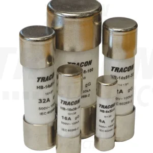 Tracon Hengeres biztosító gG 32A,500VAC,100kA,10x38 HB-10X38-32