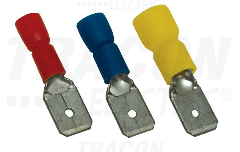 Tracon Szigetelt rátolható csatlakozó csap 6,3×0,8mm, 6mm2 SCS6